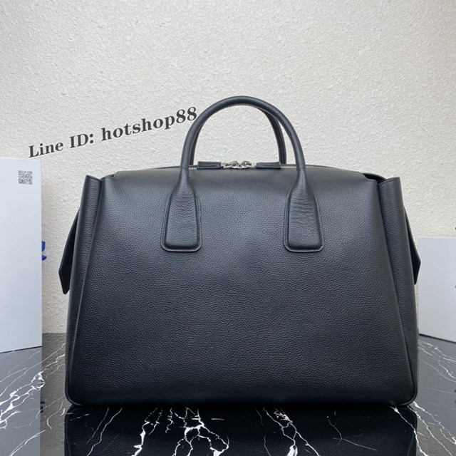 Prada專櫃新款旅行包 2VC035 普拉達小牛皮男士雙提手皮革旅行包 csp1723